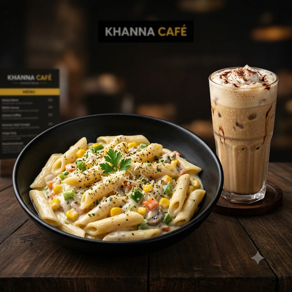 Pasta with cold coffee Combo
